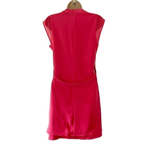 THE KOOPLES Salmon Pink Crepe Chiffon Shift Dress Woman's Sz XS - Picture 4 of 7